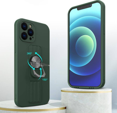 Mbulesë telefoni Hurtel Ring Case për Samsung Galaxy A33 5G, silikon, me unazë dhe qëndrim, blu