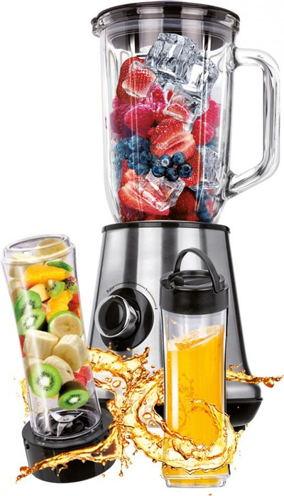 Blender MPM MBL-15M me kavanoz qelqi, 2 shpejtësi, gri
