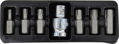 Set bitash TORX AWTools AW35116BL, 7 copë, T25–T55, metalik