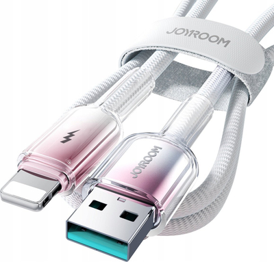 Kабел Joyroom S-A42 Crystal-Clear, USB-A во Lightning, 1.2m, 3A, бел