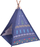 Çadër loje për kalamaj ECOTOYS Teepee 8179, strukturë druri, me dritare, blu me dizajn