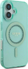 Kllëf telefoni Guess GUHMP16SPFTDTEN, për iPhone 16 6.1", MagSafe, jeshil pastel