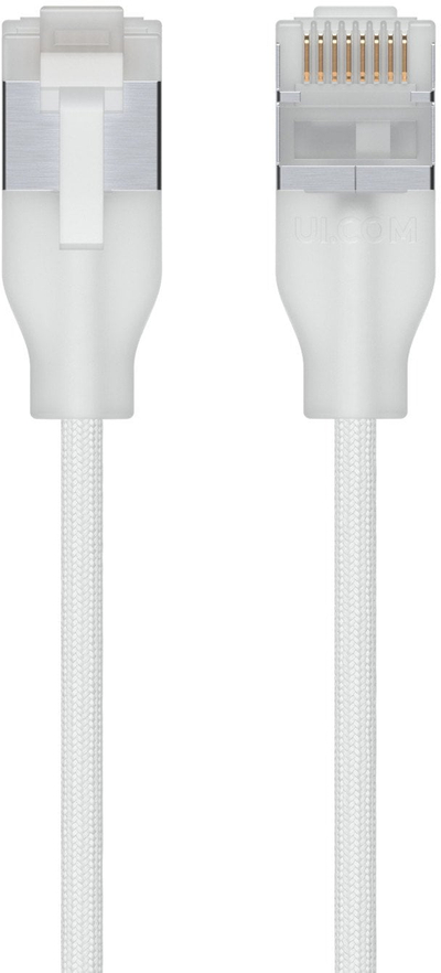Kabllo rrjeti Ubiquiti UACC-Cable-Patch-EL-C6A-1M-W, Cat6A, 1m, e bardhë translucente