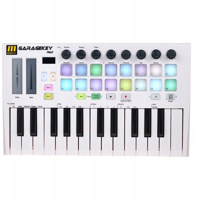Tastierë MIDI Miditech GARAGEKEY Pad II, 25 taste, USB, e bardhë