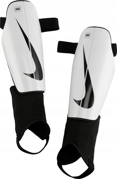 Mbrojtëse këmbe futbolli Nike Charge DX4608 100, me kyç, të bardha me të zeza
