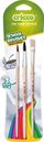 Set penelash Cricco School, 3 copë, dorezë druri, shumëngjyrëshe