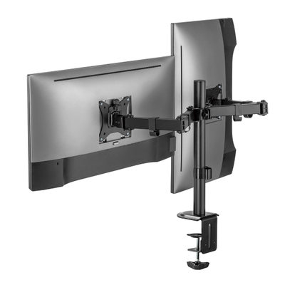 Mbajtëse për dy monitorë Maclean MC-754N, 17-32", VESA 75x75/100x100, 2x9kg, e zezë