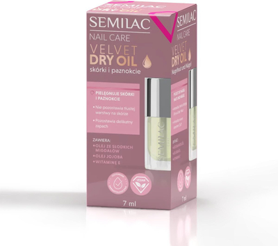 Vaj për thonj Semilac Velvet Dry Oil, 7 ml, vegan