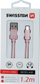 Kabllo USB Micro USB Swissten, 1.2m, 3A, rozë