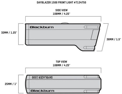 Dritë e përparme biçiklete Blackburn Dayblazer 1500, 1500 lumens, IP67, e zezë
