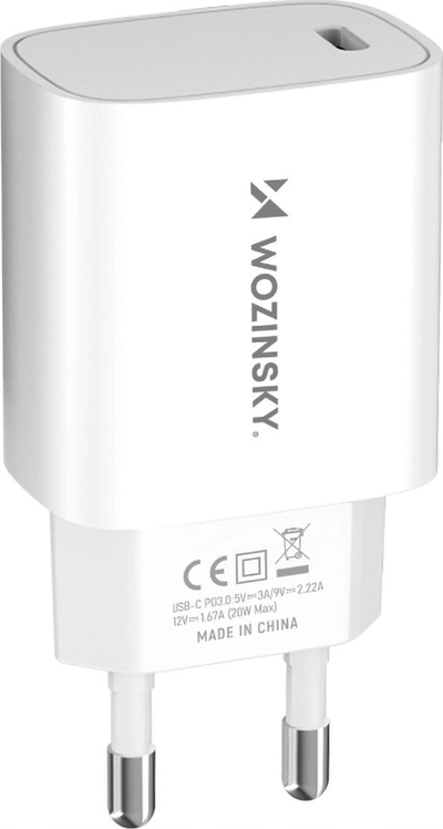 Karikues muri Wozinsky WGWCCW, 20W, USB C, i bardhë