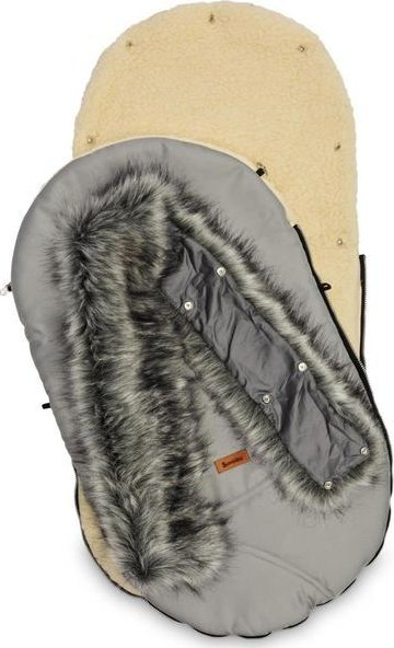 Qese gjumi për karrocë Sensillo Eskimo, lesh, 100x46cm, gri