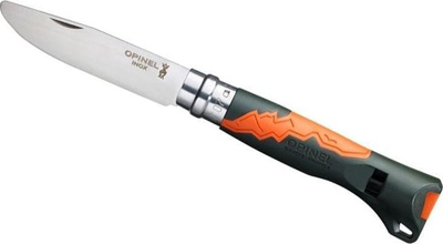 Thikë palosëse Opinel No. 07 Outdoor Junior, çelik inoks, majë e rrumbullakosme, khaki