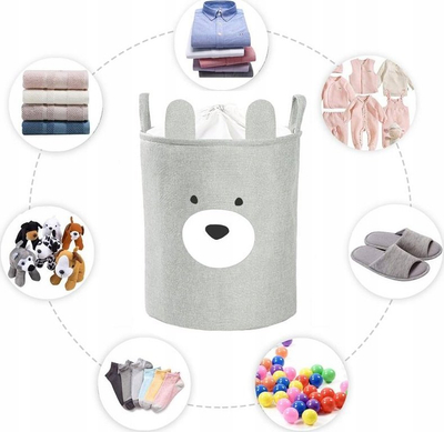 Shportë lodrash Premium Bear, 63L, palosëse me mbyllje rripi, gri