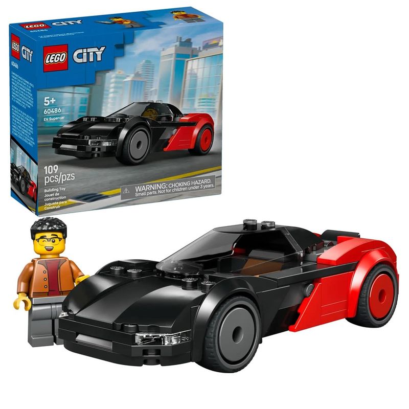 Set lodër ndërtimi LEGO Superelectric Car 60486, makinë sportive, shumëngjyrëshe