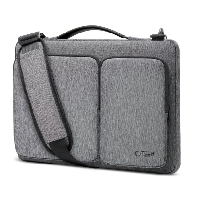 Çantë laptopi Tech-Protect Defender, 13-14", me rrip shpatulle, gri
