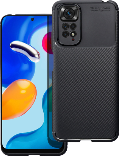 Këllëf telefoni Carbon Premium për Xiaomi 12T, gome TPU e butë, teksturë karboni, i zi