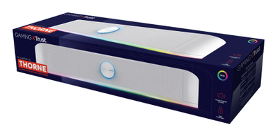 Soundbar Trust GXT 619W Thorne, 6W RMS, me kabëll USB, i bardhë