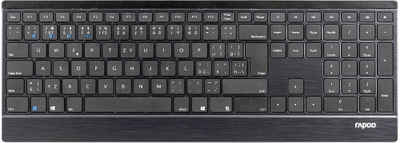 Tastierë Rapoo E9500M Multimode, pa kabllo, layout CZ/SK, e zezë