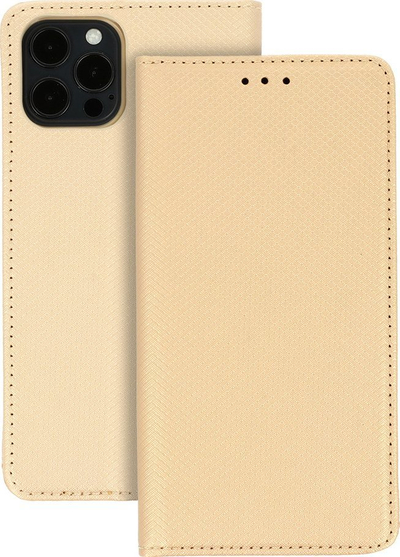 Këllëf telefoni Smart Book Magnet për Samsung Galaxy S24 Ultra, lëkurë ekologjike, me xhepa kartash, ngjyrë gold