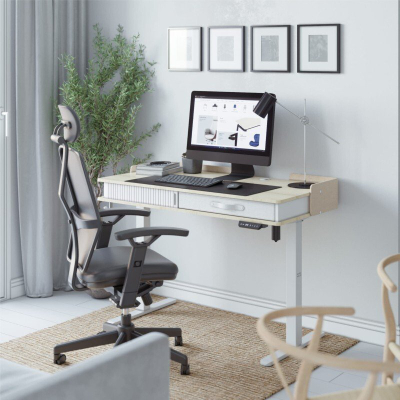 Tavolinë zyre MarkAdler Leader 8.0, elektrike, 120 x 60 cm, e bardhë