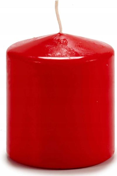 Qirinj dekorativë Acorde Long Red Pillar, 10cm, set 4 copë, të kuq