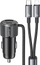 Полнач за автомобил Usams CC287 YT Series, 66W Dual Port USB A+C, со кабел 2 во 1 C+Lightning, црн