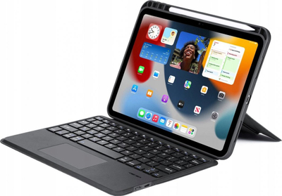 Këllëf tastiere Bluetooth me touchpad për iPad 11\", që shkon me iPad Pro 2024 edhe iPad Air 7/6/5, ngjyrë e zezë