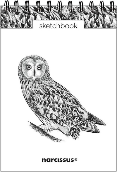 Skicar Narcissus A5, 60 fletë, spirale anësore, motiv “Owl”