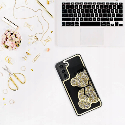 Mbrojtëse telefoni Teddy Bear për Samsung A36 5G, silikoni, ngjyrë gold