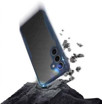 Futera mbrojtëse Anti-Drop për Xiaomi Redmi 14C, me skaje t’u ngritme, blu