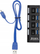 Hub USB 3.0 HUB-USB3.0-1/4, 4 porta, kabllo 55 cm, i zi