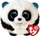Lodër pelushi TY Bamboo Panda Beanie Ball, 10cm, bardhë e zezë