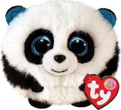 Lodër pelushi TY Bamboo Panda Beanie Ball, 10cm, bardhë e zezë