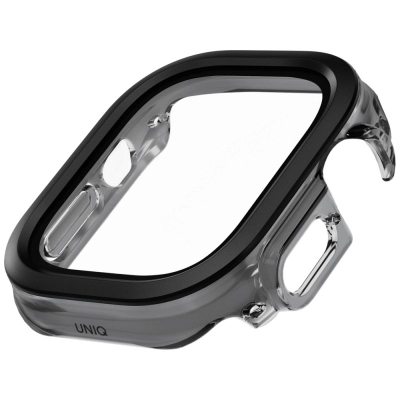 Рамка Uniq Voute за Apple Watch Ultra 49mm, калено стакло, црна