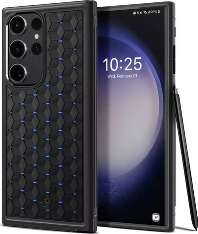 Mbrojtëse telefoni Spigen Cryo Armor për Samsung Galaxy S23 Ultra, ftohje ArticFlow, kompatibile me karikim wireless, e zezë matte