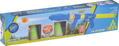 Set lojnash me pistoletë me ajër Ball Shooter, 15 toptha, 6 gota, jeshile blu