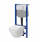 Set WC i varur Cersanit C22 Aqua 50 Larga Square, kornizë gips karton, sedile mbyllje e butë, i bardhë