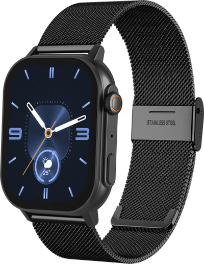Ora inteligjente Gravity GT15-3, ekran 2.04", Bluetooth, e zezë me rrip silikoni të kuq