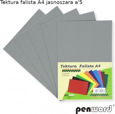 Karton i valëzuar Penword A4, set 5 copë, gri e çelët