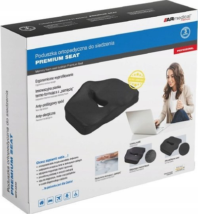 Jastëk për ulje Office MFP-4540, memory foam, bazë kundër rrëshqitjes, i zi