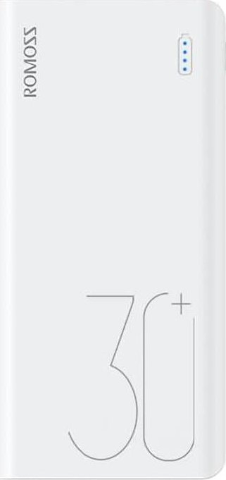 Надворешна батерија Romoss Sense 8 Plus, 26800 mAh, брзо полнење QC, бела