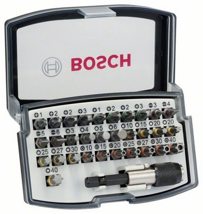 Set me pjesë për kaçavida Bosch 1/4 ", 32 pjesë