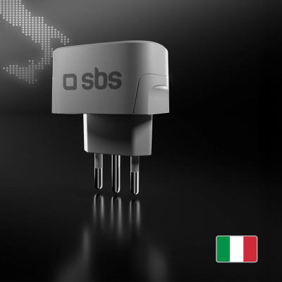 Përshtatës udhëtimi SBS Travel Adapter, 100–250V, 2500W, i bardhë