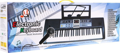 Sintetizator për kalamaj MQ-6136, 61 taste, me mikrofon, i zi