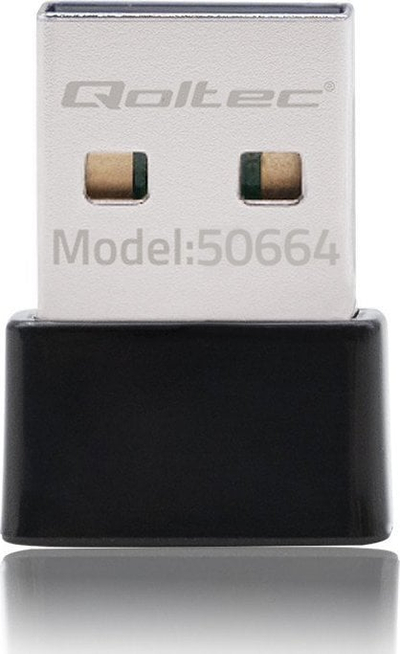 Kartë rrjeti Wi‑Fi Qoltec mini USB AC, 650Mbps, e zezë