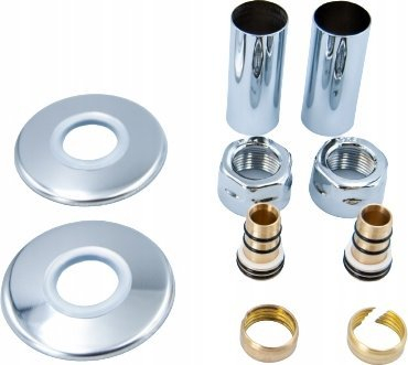 Set mbulues radiatorësh Vario Term Concealing Set Single Rosette 16xM22, krom
