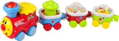 Lodër tren muzike Leantoys Bubu, me drita, me zëra, shumëngjyrësh