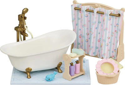 Сет мебел за бања Sylvanian Families Bath and Shower, со када и туш, без кукла