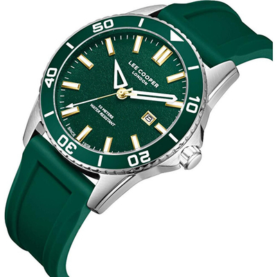 Orë dore për meshkuj Lee Cooper LC08278.375, 42mm, mekanizëm me bateri, e gjelbër